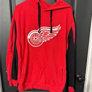 Detroit Red Wings Red and Black Hoodie with Winged Wheel Logo